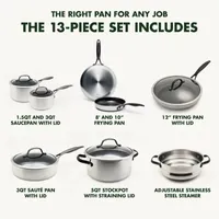 GreenPan Venice Pro Noir Stainless Steel Ceramic Non-Stick 13-pc. Cookware Set