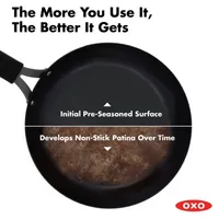 OXO Black Steel 8" Frying Pan with Silicone Sleeve