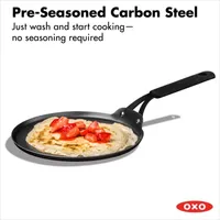 OXO Black Steel 10" Crepe Pan with Silicone Sleeve