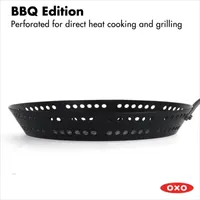 OXO Black Steel 12" BBQ Frying Pan with Silicone Sleeve