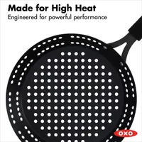 OXO Black Steel 12" BBQ Frying Pan with Silicone Sleeve