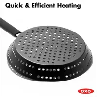 OXO Black Steel 12" BBQ Frying Pan with Silicone Sleeve