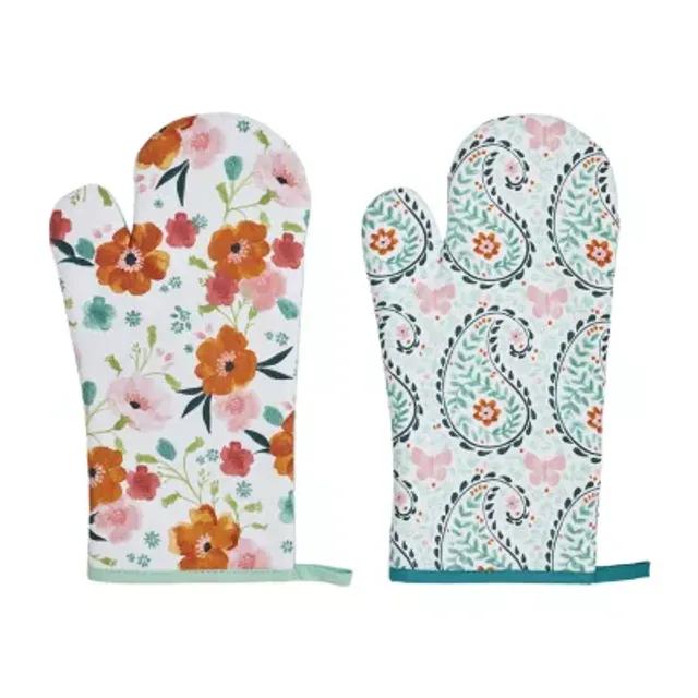 Dolly Parton Kitchen 6Pc Floral Linen Set - 2- Potholders, 2- Oven