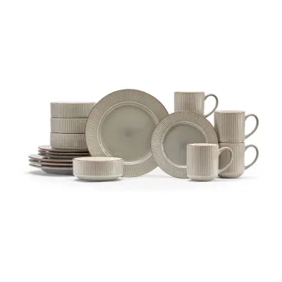 Baum Porvo Grey 16-pc. Ceramic Dinnerware Set