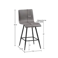 INK+IVY Adams Counter Height Upholstered Bar Stool