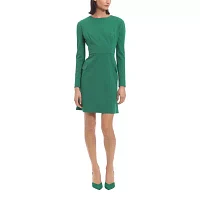 Clover And Sloane Womens Long Sleeve Sheath Dress