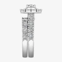 Signature By Modern Bride (G-H / Si2) Womens 3 CT. T.W. Lab Grown White Diamond 10K Gold Cushion Bridal Set