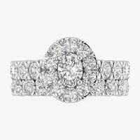 Signature By Modern Bride (G-H / Si2) Womens 3 CT. T.W. Lab Grown White Diamond 10K Gold Round Bridal Set