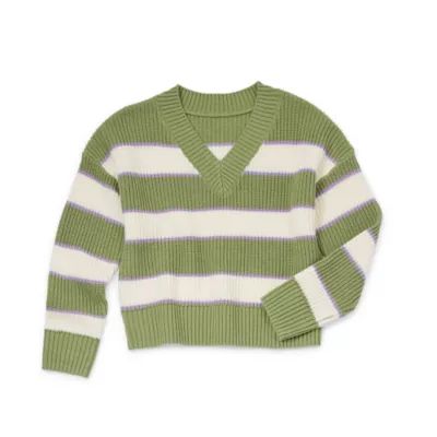 Thereabouts Little & Big Girls V Neck Long Sleeve Pullover Sweater