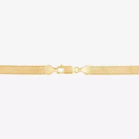 Made in Italy 14K Gold 18 Inch Solid Herringbone Chain Necklace