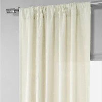 Exclusive Fabrics & Furnishing Signature French Linen Sheer Rod Pocket Single Curtain Panel