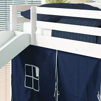 Tent Twin Low Loft Bed with Slide &