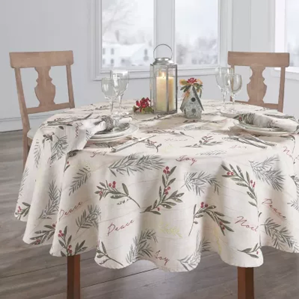 Elrene Home Fashions Holiday Trimmings Tablecloth