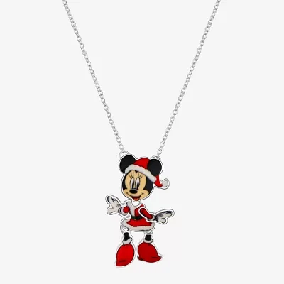 Disney Classics Silver Tone 16 Inch Cable Minnie Mouse Pendant Necklace