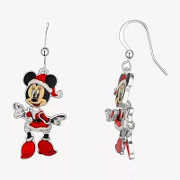 Disney Classics Silver Tone Minnie Mouse Drop Earrings