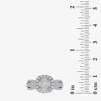 (I / I1) Womens 1 CT. T.W. Lab Grown White Diamond 10K White Gold Bridal Set