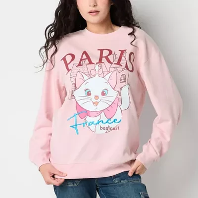 Juniors Aristocats Marie Womens Crew Neck Long Sleeve The Sweatshirt