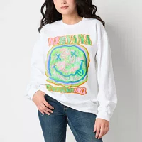 New World Juniors Nirvana Smiley Womens Crew Neck Long Sleeve Sweatshirt