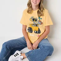 Juniors Wall-E Oversized Tee Womens Crew Neck Short Sleeve Graphic T-Shirt