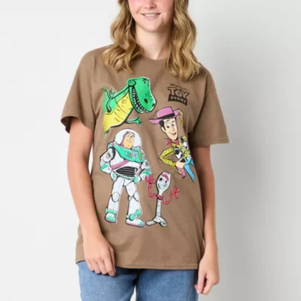 Juniors Oversized Tee Womens Crew Neck Short Sleeve Toy Story Graphic T-Shirt