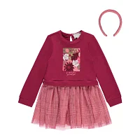 Btween Toddler Girls Long Sleeve Cuffed 2-pc. Dress Set