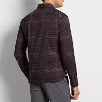 Van Heusen Mens Long Sleeve Camp Shirt