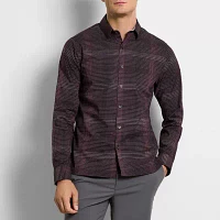 Van Heusen Mens Long Sleeve Camp Shirt