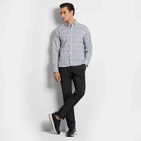 Van Heusen Mens Long Sleeve Camp Shirt