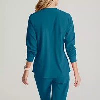 Skechers Sk401 Stability 2-Pocket Crewneck Snap-Front Warm-Up Womens Tag Free Stretch Fabric Moisture Wicking Scrub Jackets