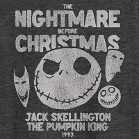 Big and Tall Mens Crew Neck Short Sleeve Regular Fit Nightmare Before Christmas Graphic T-Shirt