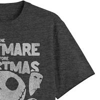 Big and Tall Mens Crew Neck Short Sleeve Regular Fit Nightmare Before Christmas Graphic T-Shirt