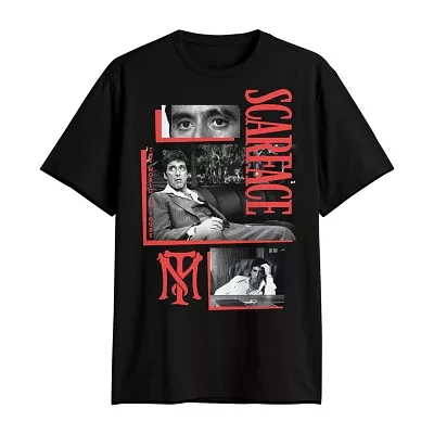 Big and Tall Mens Crew Neck Short Sleeve Regular Fit Scarface Graphic T-Shirt