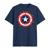 Big and Tall Mens Crew Neck Short Sleeve Regular Fit Captain America Graphic T-Shirt