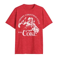 Big and Tall Mens Crew Neck Short Sleeve Regular Fit Coca-Cola Graphic T-Shirt