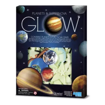 4m Glow-In-The-Dark Planets & Supernova Stars Wall& Ceiling Stick-Ons Discovery Toy
