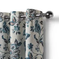 Elrene Home Fashions Sorrento Floral Blackout Grommet Top Single Curtain Panel