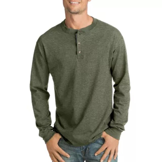 Hanes Mens Long Sleeve Henley Shirt - JCPenney