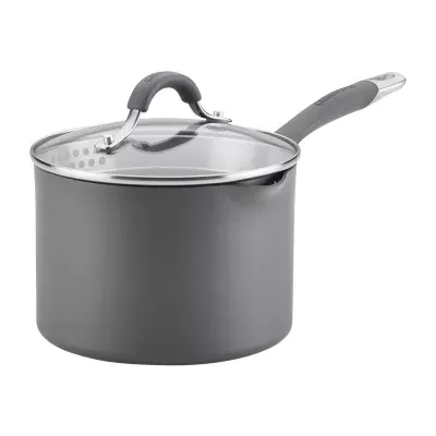 Circulon Radiance Hard Anodized 3-qt. Sauce Pan with Straining Lid