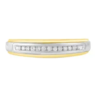 Natural White Diamond 10K Gold Wedding Band