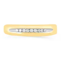 Natural White Diamond 10K Gold Wedding Band