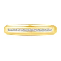 Natural White Diamond 10K Gold Wedding Band