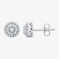 1/2 CT. T.W. Natural White Diamond 10K White Gold 7.9mm Round Stud Earrings