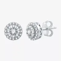 1/2 CT. T.W. Natural White Diamond 10K White Gold 7.9mm Round Stud Earrings