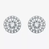 1/2 CT. T.W. Natural White Diamond 10K White Gold 7.9mm Round Stud Earrings