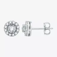 3/8 CT. T.W. Natural White Diamond 10K Gold 7.2mm Round Stud Earrings