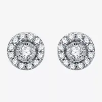 3/8 CT. T.W. Natural White Diamond 10K Gold 7.2mm Round Stud Earrings