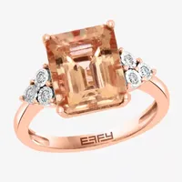 Effy Womens 1/10 CT. T.W. Diamond & Genuine Pink Morganite 14K Two Tone Gold Cocktail Ring