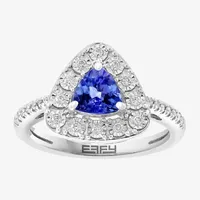 Effy Womens 1/6 CT. T.W. Diamond & Genuine Purple Tanzanite Sterling Silver Cocktail Ring