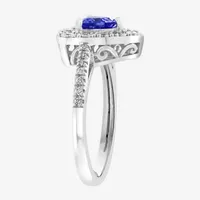 Effy Womens 1/ CT. T.W. Diamond & Genuine Tanzanite Sterling Silver Cocktail Ring