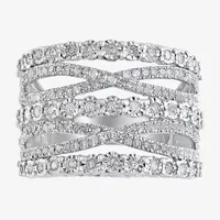 Effy  1 CT. T.W. Natural Diamond Sterling Silver Crossover Band